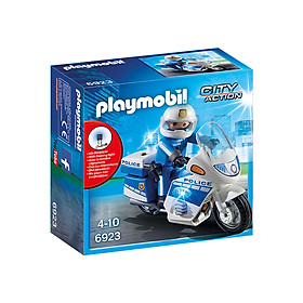 Đồ chơi nhập vai Playmobil XE MÁY CẢNH SÁT VỚI ĐÈN LED