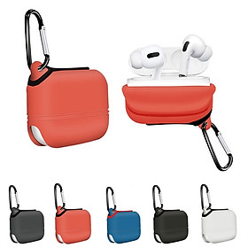 Vỏ bao silicon bảo vệ tai nghe Airpods Pro có kèm móc gắn chìa khoá, balo tiện lợi