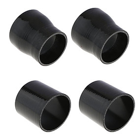 Pack of 4, 76mm-89mm(3-3.5inch) 4-ply Straight Silicone Reducer Turbo Hose Coupler + 89mm(3.5inch) Reinforced Straight Coupler Hose