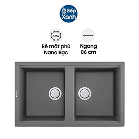 Mua Chậu Rửa Chén Đá Malloca Titanium K-45073 (Màu Xám) - Ngang 86cm - Hàng Chính Hãng