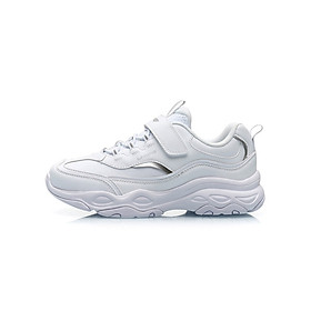 Li Ning official flagship store children's sports shoes boys and girls children's sports life series comfortable breathable wear non-slip children's casual shoes YKCP258-2 standard white 35