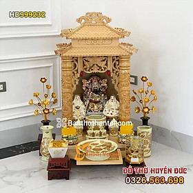 Mua Bộ bàn thờ Thần Tài Mái chùa 2 mái Sứ vàng ngà HD999232