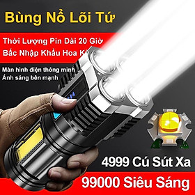 Mua Đèn Pin 4 Bóng CB9000 SIÊU SÁNG 3 Chế Độ Kèm Đèn Soi Bóng Led