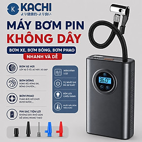 Máy bơm pin Kachi MK374 - Bơm xăm lốp ô tô, xe máy, xe đạp, phao, bóng
