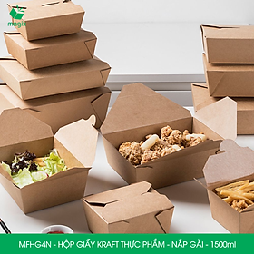 Mua MFHG4N - 1500ml - 100 hộp giấy kraft đựng thực phẩm  hộp giấy nắp gài đựng thức ăn mang đi
