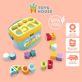 Đồ chơi giáo dục sớm thả hình khối có quai xách cho bé Toyshouse 0702-TH-HE0218. - BPA free