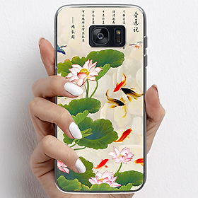 Ốp lưng cho Samsung Galaxy S7, Samsung Galaxy S7 Edge nhựa TPU mẫu Hoa sen cá