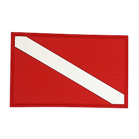 Durable Red White PVC Safety Scuba Diving Diver Down Flag Patch Badge for Underwater Dive Backpack Gear Bag Jacket Vest