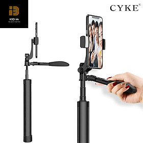 Gậy chụp hình chống rung CYKE xoay 360 độ kiêm giá đỡ 3 chân Tripod tích hợp điều khiển không dây bluetooth kèm đèn Led-Hàng Chính Hãng