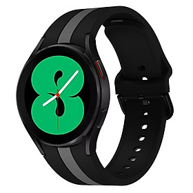 Dây Silicone sọc hai màu khóa active cho Galaxy Watch 6 / 6 Classic / Watch 5 / 5 Pro / Watch 4 / 4 Classic Size 20mm - Hàng Nhập Khẩu