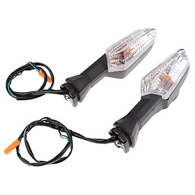Motorcycle Turn Signal Indicators Blinkers Light (Clear Lens , Amber Light)