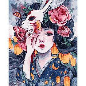 Mua Tranh sơn dầu số hoá tự tô có khung 40x50 cm nàng thơ nhiều mẫu - NT01