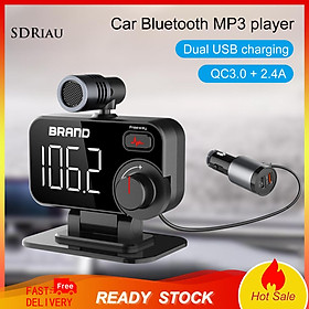 *QXDZ* BT92 FM Transmitter with External Microphone TF Card ABS Bluetooth 5.0 Car MP3 Player Charger for Car