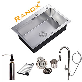 Mua COMBO BỘ CHẬU RỬA BÁT 1 HỐ RỘNG VÀ VÒI RÚT DÂY RANOX RN44586