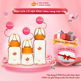 Bình sữa cổ hẹp PPSU Wesser 60ml/140ml/250ml - 60ml