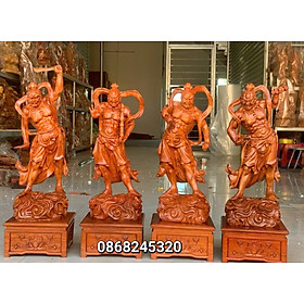 Mua Bộ tượng tứ đại kim cương bằng gỗ hương đá kt cao 50×20×15cm + thêm kệ chân đế cao 10cm