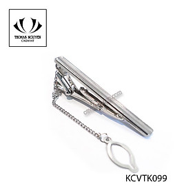 kẹp cà vạt nam, cài cà vạt, thanh cài cà vạt - Kẹp cà vạt vàng trắng KCVTK099