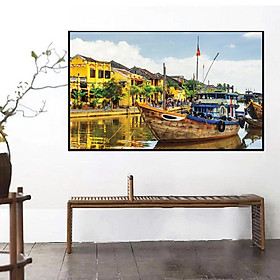 (HCM) Tranh treo tường tráng gương phố cổ Hội An kèm đinh 3 chân, dễ treo