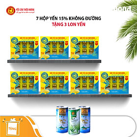 [ Combo 7 Hộp ] Yến Thiên Hoàng 15% Không Đường ( 6 Lọ/ Hộp) + TẶNG 3 LON YẾN