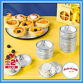 Set 100 cái Đế Bạc Làm Bánh Tart Trứng, Khuôn Làm Bánh, Khay Giấy Bạc Nướng Bánh Tiện Dụng