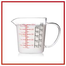 Ly thủy tinh chia vạch đong sữa 500ml