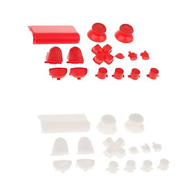 2Set Replacement Mod Full Buttons for Sony PS4 Console Controller White+Red