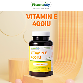 Viên hỗ trợ làm đẹp da và chống oxy hóa Pharmacity Vitamin E 400IU (Chai 60 viên)