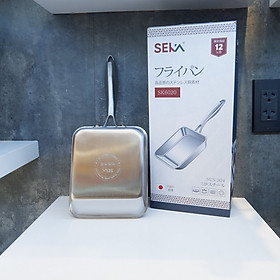 Chảo inox nguyên khối chống dính SEKA dùng cho mọi loại bếp tặng kèm vỉ gác chảo hàng chính hãng