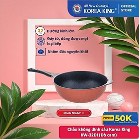 Chảo sâu Diamond Premium Korea King KW-32DI (đường kính 32cm) - Hàng chính hãng