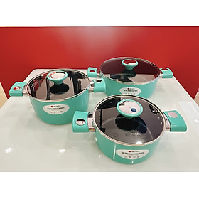 Mua Bộ nồi chống dính vân đá ánh kim siêu bền Elmich EL 5112 BL size 18 20 24cm