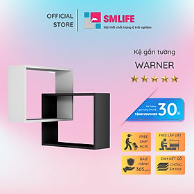 Kệ gỗ treo tường trang trí hiện đại SMLIFE Warner  | Gỗ MDF dày 17mm chống ẩm | D60xR60xC68cm - Màu