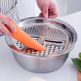 Mua BỘ RỔ INOX KÈM NẠO RAU CỦ 3 CHI TIẾT