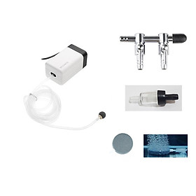 Máy sục sủi oxy cho bể cá CT-201 ,Tặng kèm bộ dây dẫn+van+cục sủi1