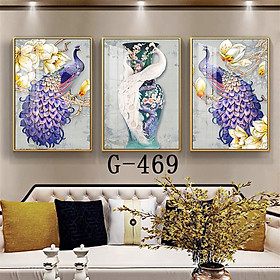 Bộ 3 Tranh Decor Phòng Khách - Tranh Canvas 3 Bức