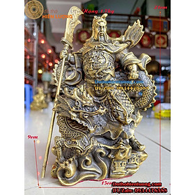 Mua Tượng Quan Công - Quan Vân Trương Cưỡi Rồng Bằng Đồng Cao 21cm Đẹp Tinh Xảo