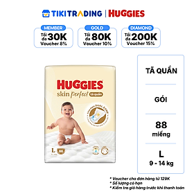Tã quần Huggies Skin Perfect Mega Jumbo L88 miếng với 2 vùng thấm giảm kích ứng da