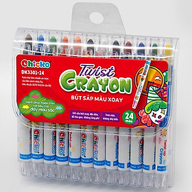 Bút Sáp Màu Xoay Chicko Cho Bé - 24 Màu (Túi Nhựa Pvc)