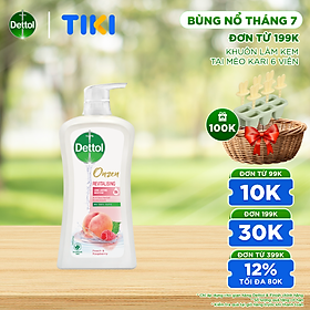 SỮA TẮM DETTOL ONZEN DƯỠNG DA ĐÀO & PHÚC BỒN TỬ 950G/CHAI