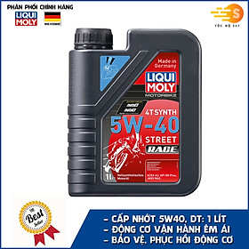 Hình ảnh Dầu nhớt tổng hợp động cơ cho xe số, xe máy phân khối lớn, xe côn tay Liqui Moly 5W40 Race 2592 1lít - Phù hợp cho xe chạy xa, chạy phượt, leo dốc giúp máy bốc, chạy êm xe mát máy