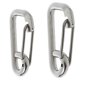 2pcs Stainless Steel Locking Snap Hook Heavy Duty Carabiner Clip 6cm 8cm