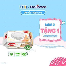 Thùng 12 gói khăn giấy ướt cho trẻ sơ sinh HUGGIES (Gói 72 tờ) - Hàng chính hãng