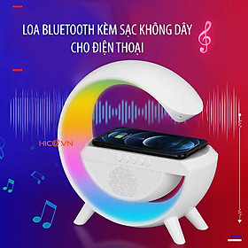 Loa Bluetooth 3 Trong 1 Kiêm Đế sạc không dây Pin 1800mAh Hiệu Ứng đèn led RGB BS23 cực đẹp, đèn trang trí cho căn phòng, hỗ trợ sạc không dây tiện lợi giao hàng nhanh