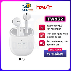 Tai Nghe Không Dây TWS HAVIT TW932 Bluetooth 5.2 Âm Bass Tăng Cường