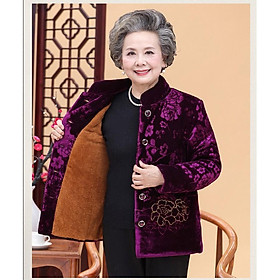 Áo ấm cho bà lót lông cực dày ấm_nhung