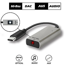 Reiyin DAC USB-C to Toslink Optical 3.5mm Headset 192kHz 24bit Audio Adapter PC Sound Card