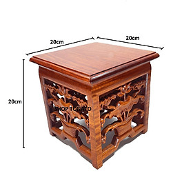 Mua KỶ VUÔNG  ĐẾ BÁT HƯƠNG ĐÔN GỖ HƯƠNG VUÔNG CÓ HOA VĂN 14CM 16CM 18CM 20CM 22CM
