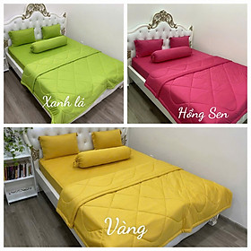 Bộ chăn drap gối thun Hàn Quốc loại 1 có mền 5 món ( 1 drap + 1 chăn chần bông + 3 áo gối) HOẶC mền lẻ