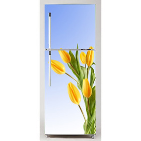 Decal dán trang trí tủ lạnh hoa tulip