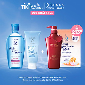 Bộ đôi nước tẩy trang và gel rửa mặt dịu nhẹ Senka