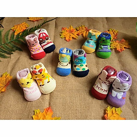 Vớ cho bé-Set 3 đôi vớ sơ sinh tất sơ sinh 3D xù size 0-12 tháng